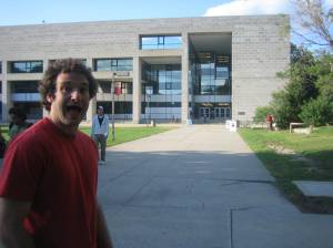 Matt in front of the library